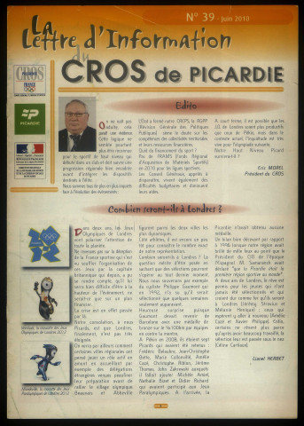 C.R.O.S. Picardie. La Lettre d'information n° 39