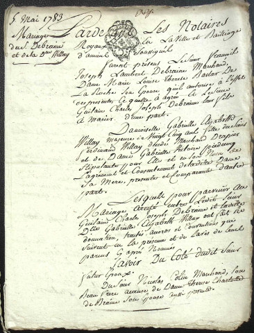 Etude de Me Louis François Janvier à Amiens (étude n°2). Minutes de l’année 1783