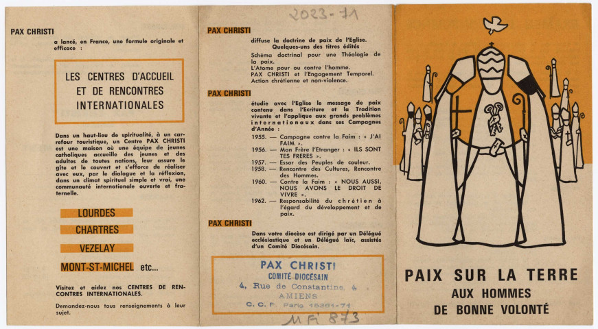 Paix sur la Terre aux Hommes de Bonne Volonté