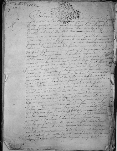 Etude de Me Grégoire Rault à Amiens (étude n°21). Minutes de l'année 1728