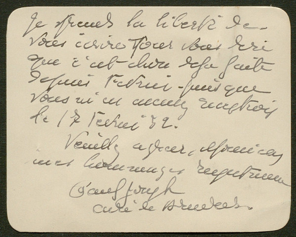 Témoignage de Paul, Joseph (Téléphoniste - Abbé) et correspondance avec Jacques Péricard