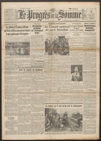 Le Progrès de la Somme, numéro 21716, 6 mars 1939