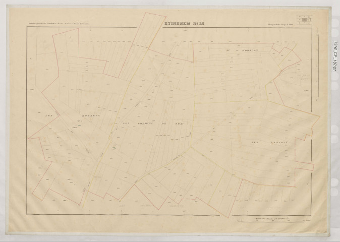 Plan du cadastre rénové - Etinehem : feuille 26