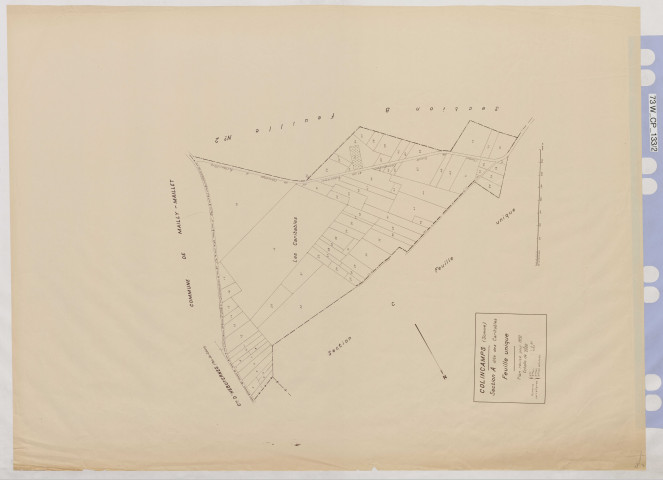 Plan du cadastre rénové - Colincamps : section A