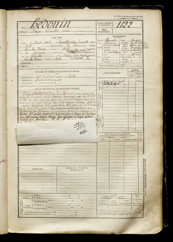 Hédouin, Roger Charles, né le 06 août 1901 à Saint-Quentin-la-Motte-Croix-au-Bailly (Somme), classe 1921, matricule n° 1122, Bureau de recrutement d'Abbeville