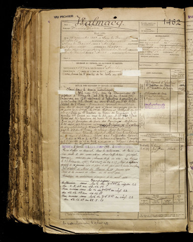 Walmacq, Henri Désiré, né le 19 novembre 1897 à Mers-les-Bains (Somme), classe 1917, matricule n° 1462, Bureau de recrutement d'Amiens