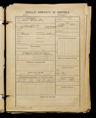 Tilloloy, Louis Charles Léon, né le 10 juillet 1898 à Berteaucourt-les-Dames (Somme), classe 1918, matricule n° 136, Bureau de recrutement d'Amiens