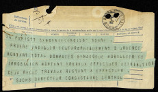 Constitution du dossier d'indemnisation au titre des dommages de guerre, pour les dégradations mobilères dans la synagogue d'Amiens occupée par l'armée allemande et l'école de police durant la guerre