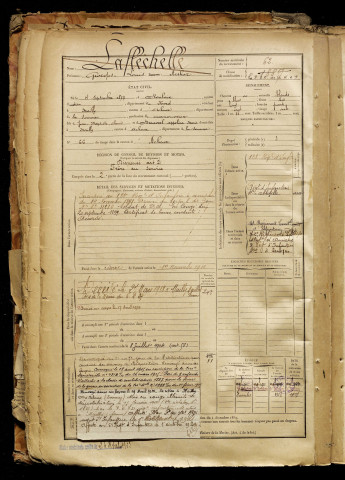 Laflechelle, Georges Louis Arthur, né le 04 septembre 1877 à Roubaix (Nord), classe 1897, matricule n° 62, Bureau de recrutement d'Abbeville