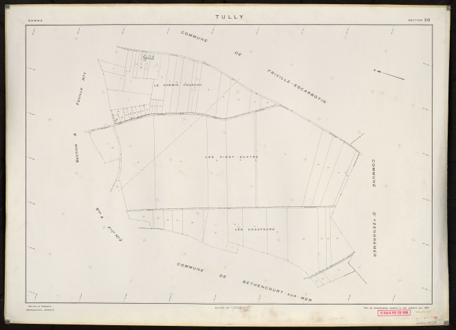 Plan du cadastre rénové - Tully : section ZB