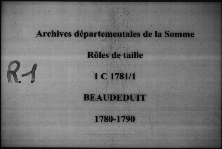 Rôle de répartition des tailles et accessoires de la commune de Beaudeduit (Oise)