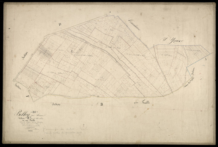 Plan du cadastre napoléonien - Belloy-sur-Somme : Vallée des Landes (La), E