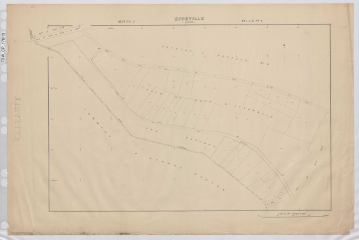 Plan du cadastre rénové - Eppeville : section D1