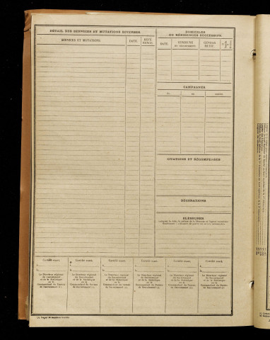 Vermont, Paul Eugène Alexandre, né le 10 janvier 1893 à Crémery (Somme), classe 1913, matricule n° 1222, Bureau de recrutement de Péronne