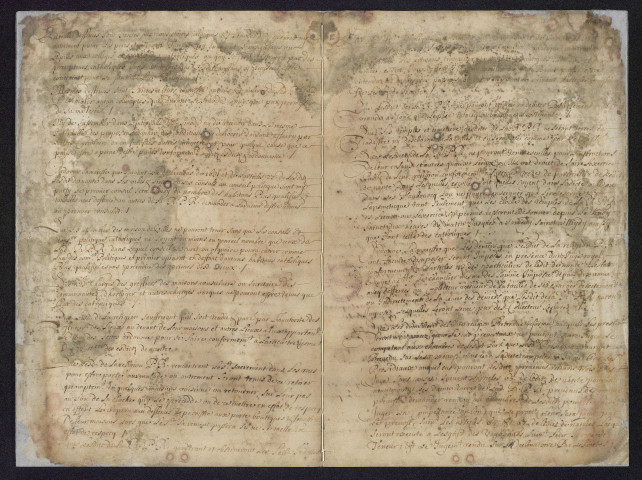 Lettre de commission des sieurs Courtin et de Miannay comme commissaires départis à l'application de l'édit de Nantes en Picardie (22 septembre 1664 ; copie, s.d.). Extrait des registres du Conseil d'Etat (18 septembre 1664)