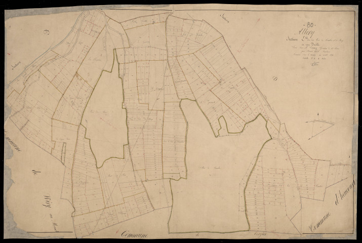 Plan du cadastre napoléonien - Allery : Bois de Cambos et du Proye (les), E