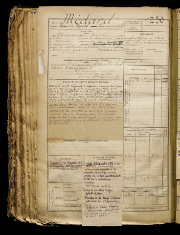 Médard, Maurice Léopold Emmanuel, né le 08 décembre 1897 à Abbeville (Somme), classe 1917, matricule n° 1250, Bureau de recrutement d'Abbeville