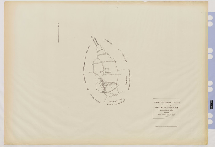 Plan du cadastre rénové - Sainte-Segrée : tableau d'assemblage (TA)