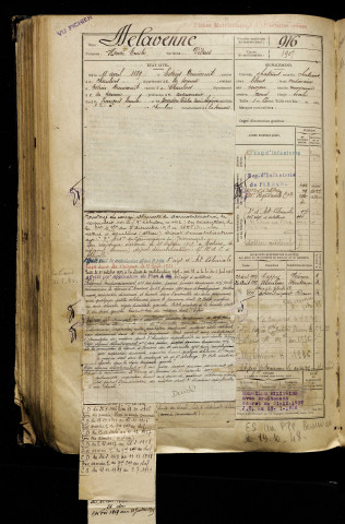 Delavenne, Henri Emile, né le 18 avril 1889 à Estrées-Deniécourt (Somme), classe 1909, matricule n° 916, Bureau de recrutement de Péronne