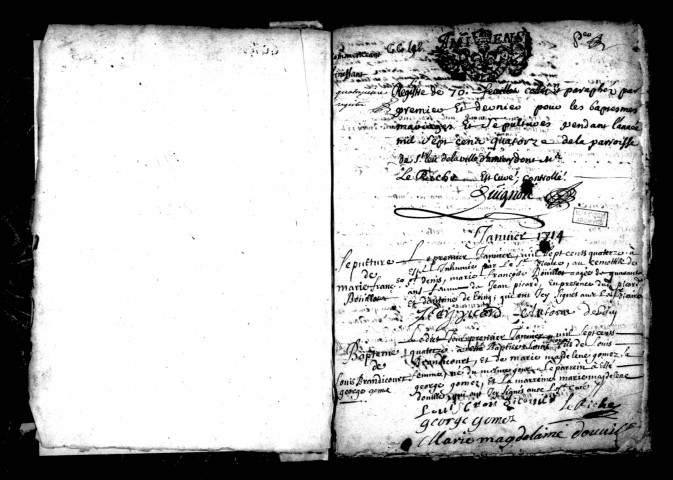 Amiens (Saint-Leu) : baptêmes, mariages, sépultures (1714-1715)
