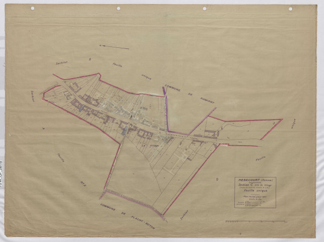Plan du cadastre rénové - Hébécourt : section C