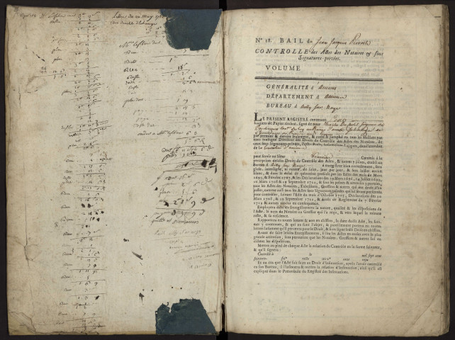Contrôle des actes du bureau d'Ailly-sur-Noye pour la période du 5 janvier 1765 au 2 janvier 1767