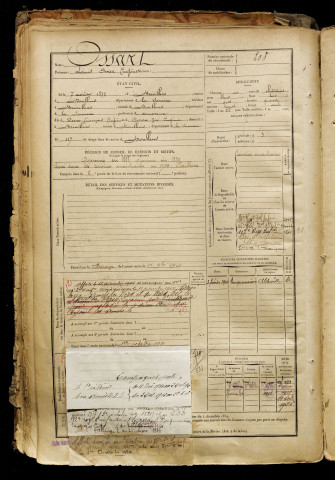 Ossart, Louis Omer Eugène, né le 07 août 1877 à Brévillers (Somme), classe 1897, matricule n° 208, Bureau de recrutement d'Abbeville