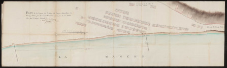 Plan de la position des maisons du Perroir, dépendance du bourg d'Ault, des deux épis construits en 1772 et de la vallée des bas champs d'Onival