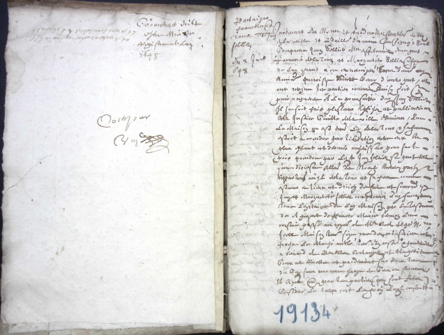 Etude de Me Jean Denis à Amiens (étude n°21). Minutes de l'année 1647