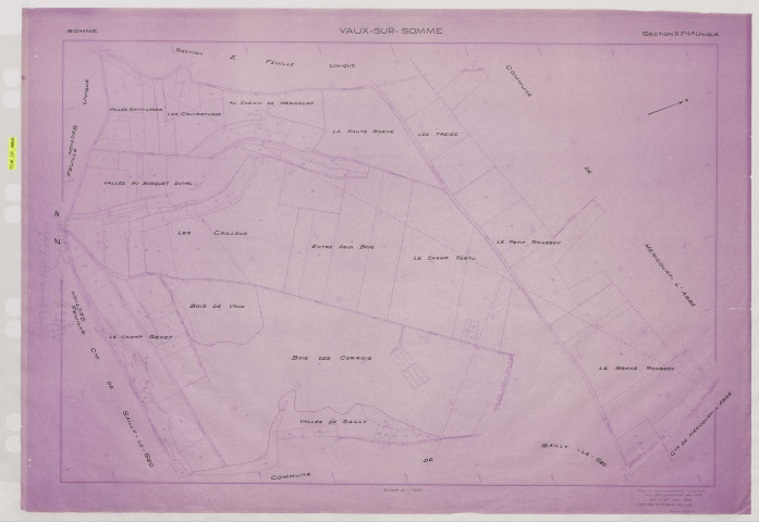 Plan du cadastre rénové - Vaux-sur-Somme : section X