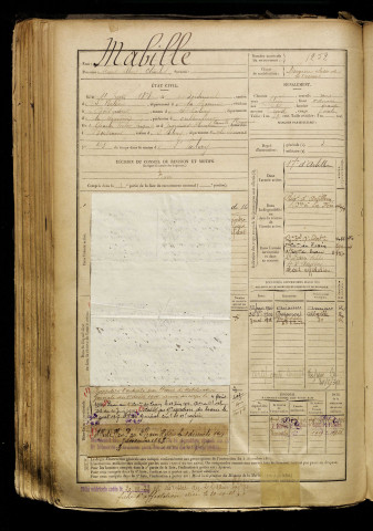 Mabille, Alexis Albert Charles, né le 11 juin 1878 à Boismont (Somme), classe 1898, matricule n° 1252, Bureau de recrutement d'Abbeville