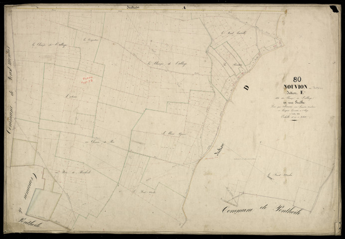 Plan du cadastre napoléonien - Nouvion : Champ de l'Abbaye (Le), E