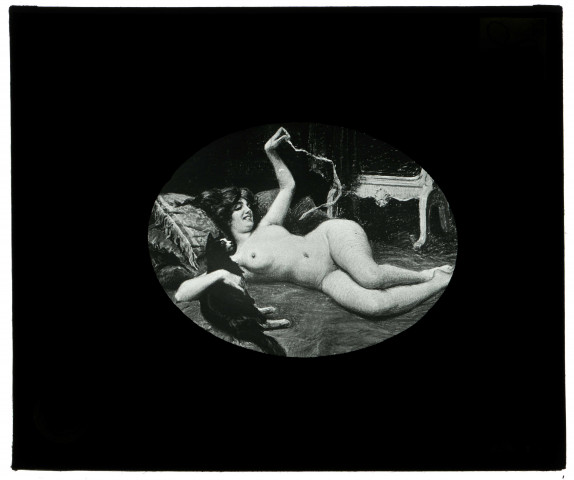 Salon de la Société nationale des Beaux-arts de 1912. "Femme au chat" par G. Hervé