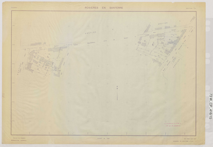 Plan du cadastre rénové - Rosières-en-Santerre : section T