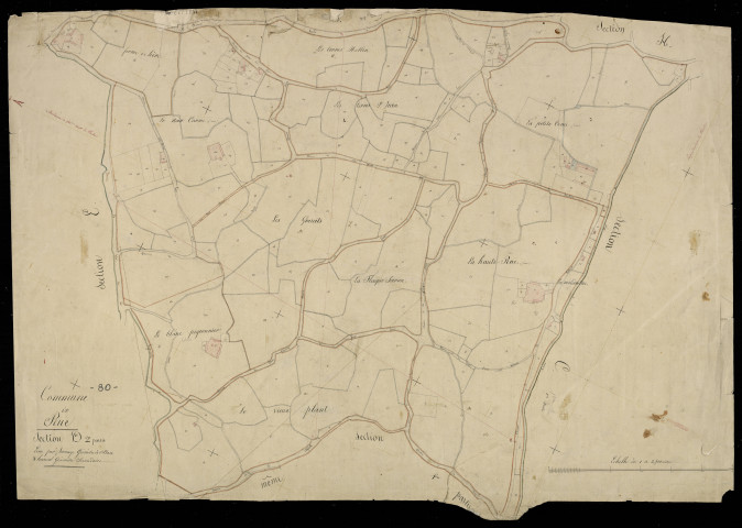 Plan du cadastre napoléonien - Rue : D2