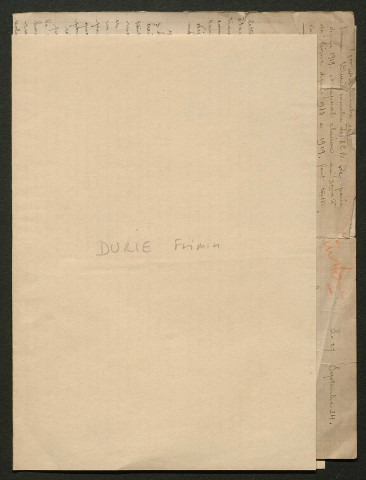 Témoignage de Durie, Firmin (Caporal clairon) et correspondance avec Jacques Péricard