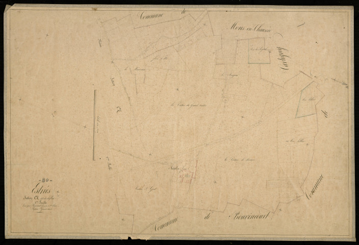 Plan du cadastre napoléonien - Estrees-Mons (Estrées) : Chef-lieu (Le), A1