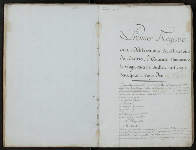 Délibérations du Directoire du district d’Amiens : 24 juillet 1790-23 novembre 1790