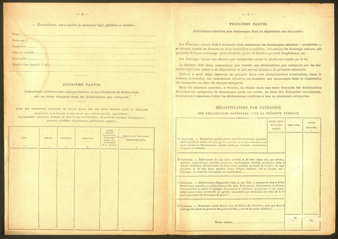 Bray-sur-Somme. Demande d'indemnisation des dommages de guerre : dossier Lecocq-Leleu