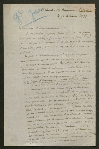 Témoignage de Grancourt, Clément (Général) et correspondance avec Jacques Péricard