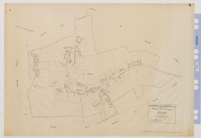 Plan du cadastre rénové - Vraignes-lès-Hornoy : section C2