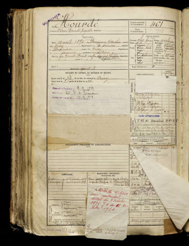 Hourdé, Oscar Ernest Auguste, né le 10 avril 1895 à Dompierre-sur-Authie (Somme), classe 1915, matricule n° 461, Bureau de recrutement d'Abbeville