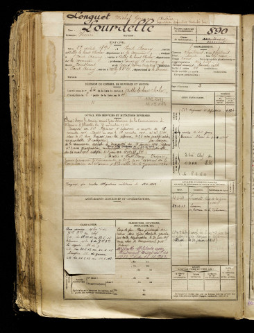 Longuet, Michel Germain Arsène, classe 1914, matricule n° 889, Bureau de recrutement d'Abbeville