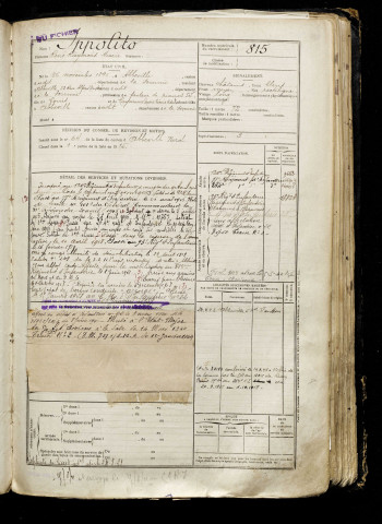 Ippolito, René Raymond Marie, né le 26 novembre 1896 à Abbeville (Somme), classe 1916, matricule n° 815, Bureau de recrutement d'Abbeville