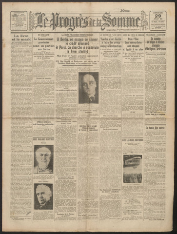 Le Progrès de la Somme, numéro 18961, 29 juillet 1931