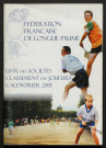 Opuscule (année 2001). Fédération française de Longue Paume : liste des sociétés, classement des joueurs et calendrier