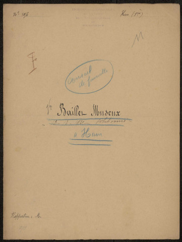 Ham. Demande d'indemnisation des dommages de guerre : dossier Baillet-Museux