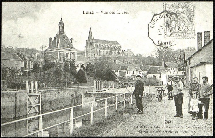 Long (Somme). Vue des écluses vers 1910