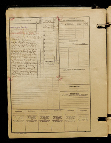 Baurin, Cyrille, né le 30 août 1891 à Ville-le-Marclet (Somme), classe 1911, matricule n° 284, Bureau de recrutement d'Abbeville