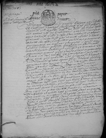 Etude de Me Martin Caron à Amiens (étude n°4). Minutes de l'année 1683